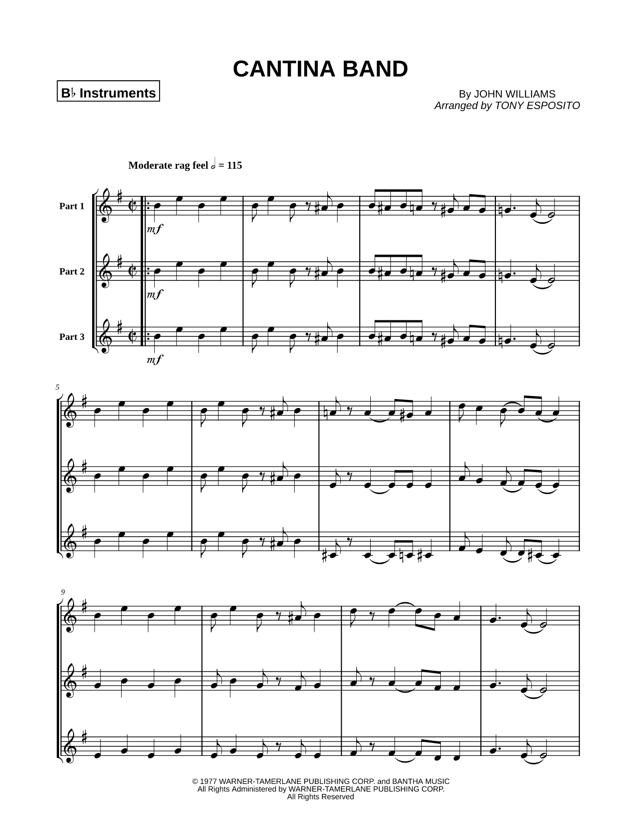 Cantina Band - Bb Instrument Trio