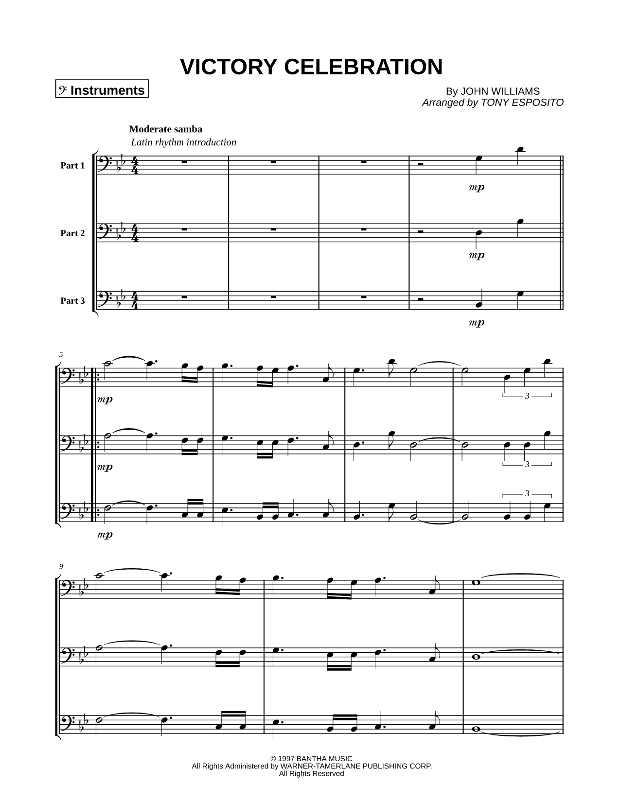 Victory Celebration - Bass Clef Instrument Trio