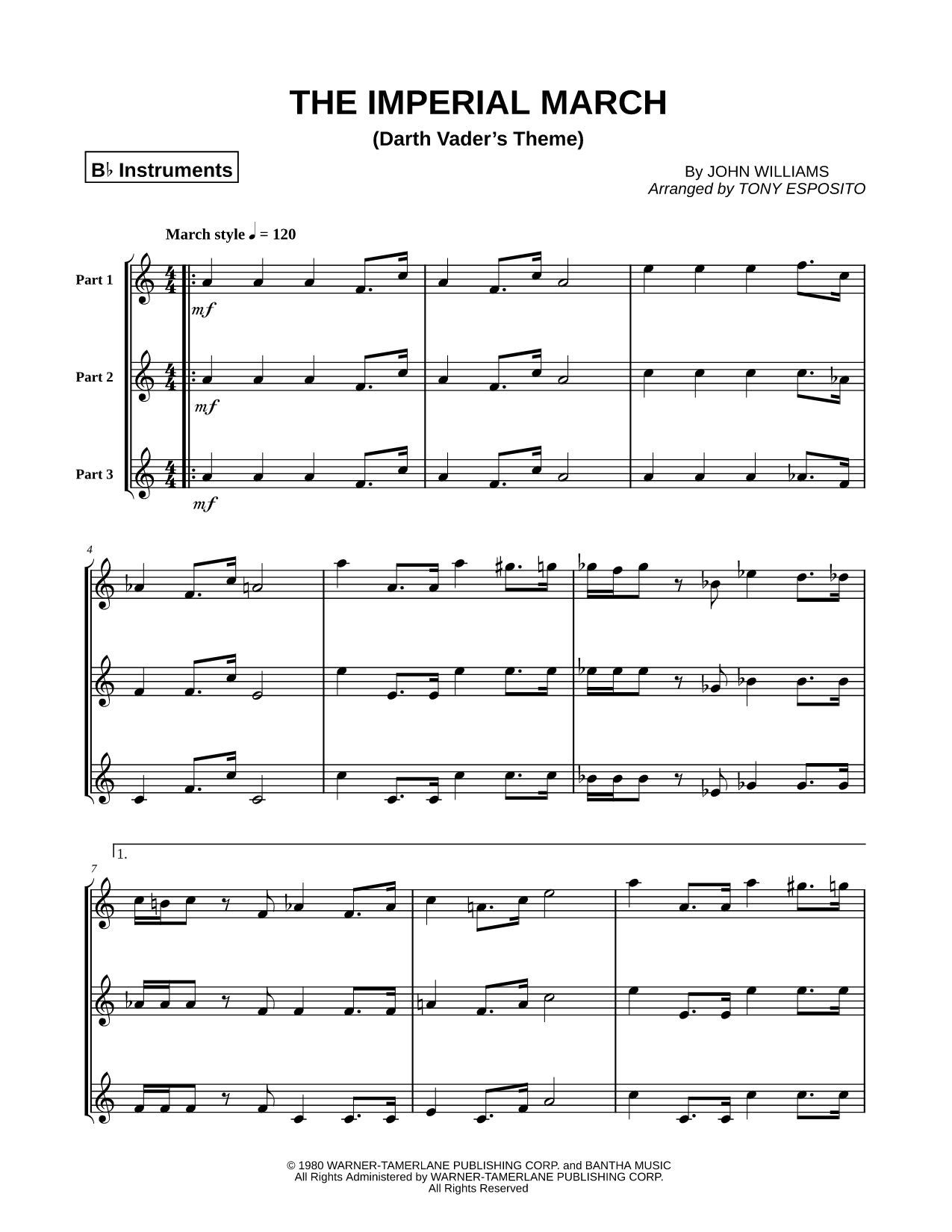 The Imperial March - Trio of Bb Instruments