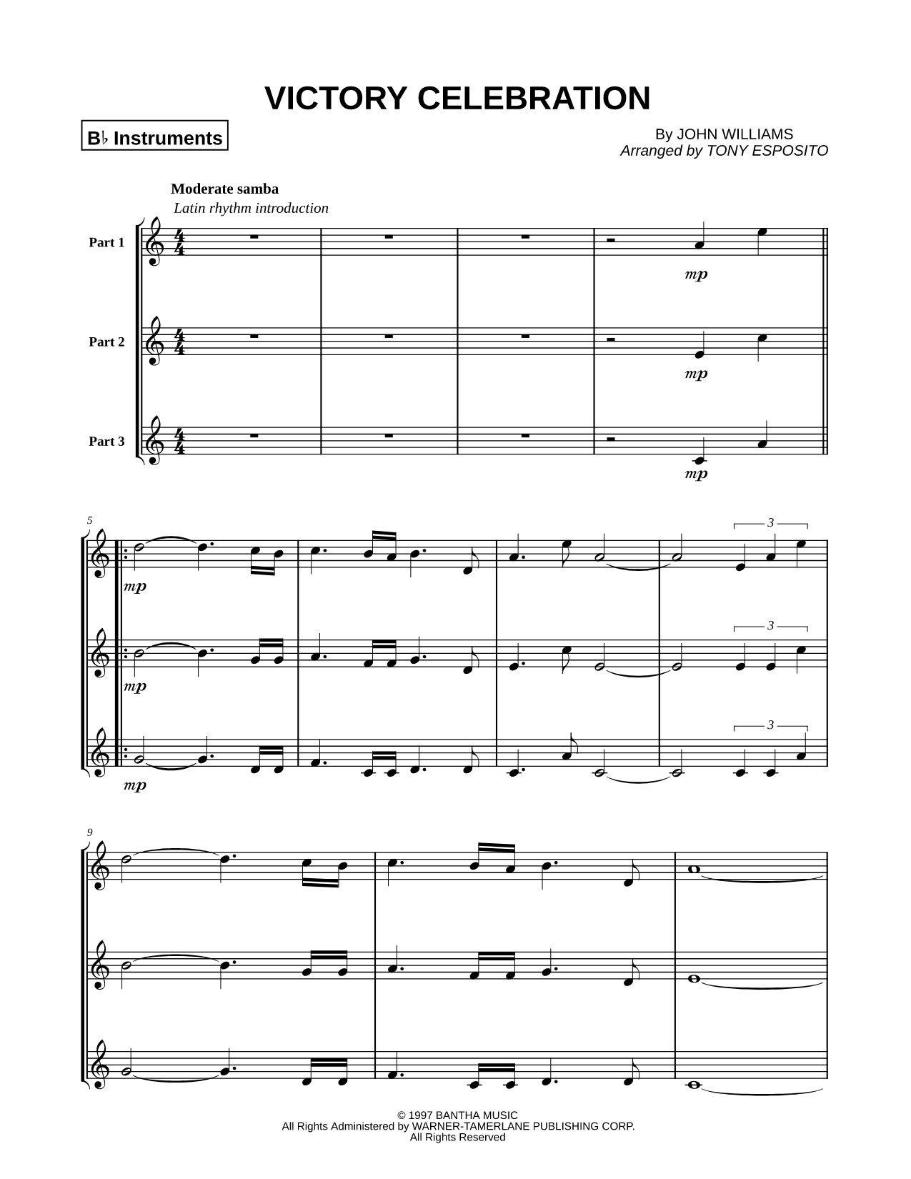 Victory Celebration - Bb Instrument Trio