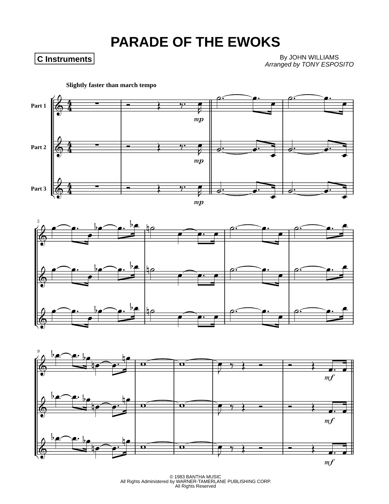 Parade of the Ewoks - Trio of C Instruments