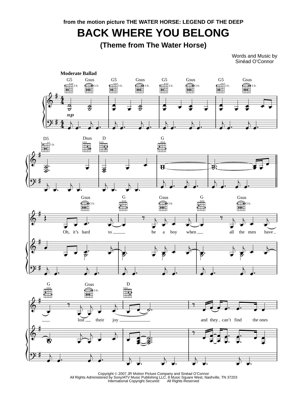 Back Where You Belong (Theme from The Water Horse)