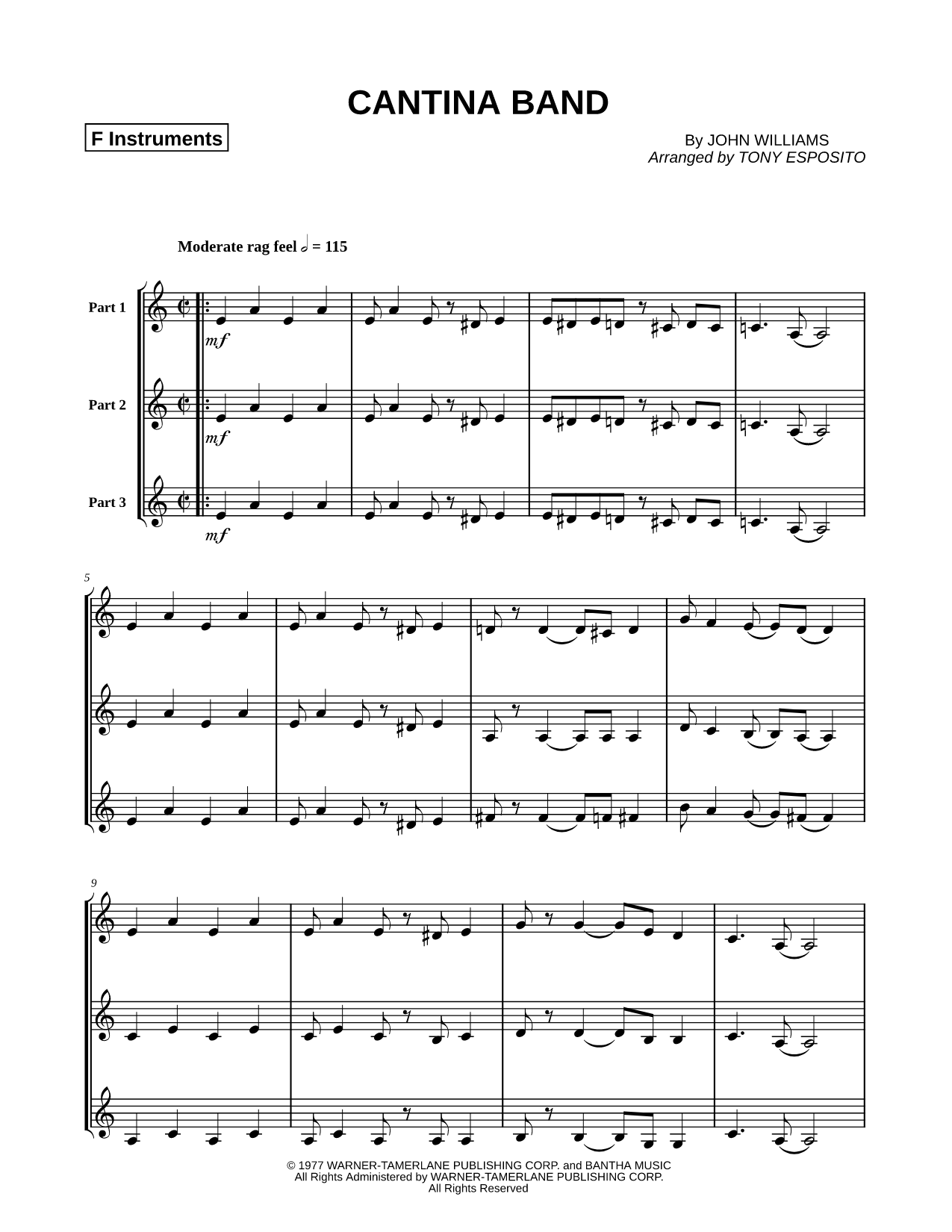 Cantina Band - F Instrument