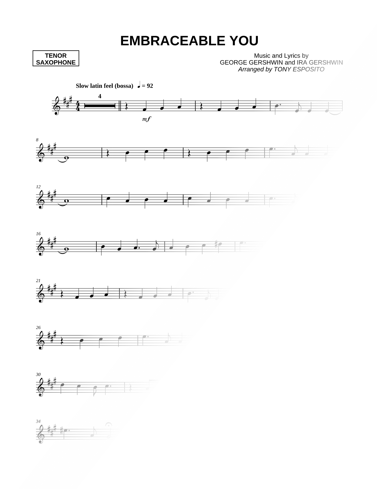 Embraceable You - Tenor Sax
