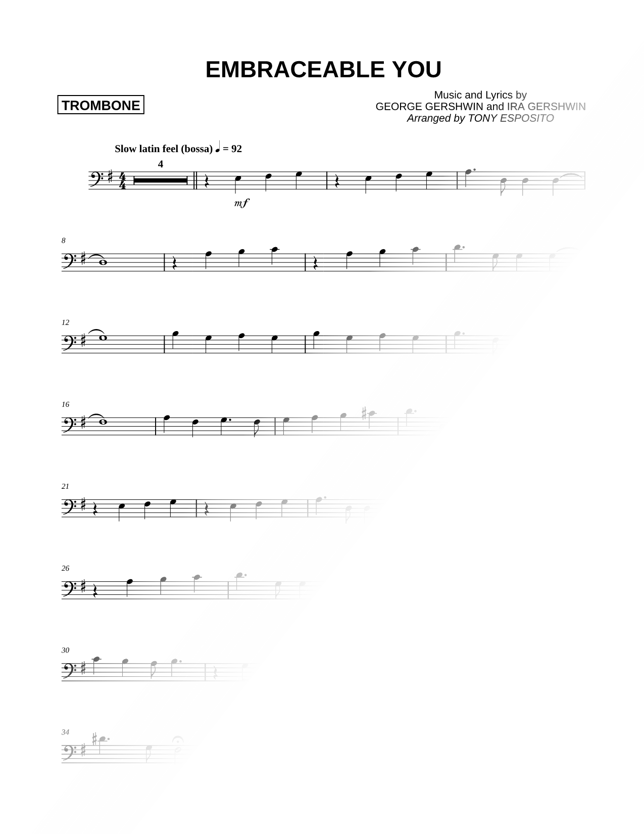 Embraceable You - Trombone