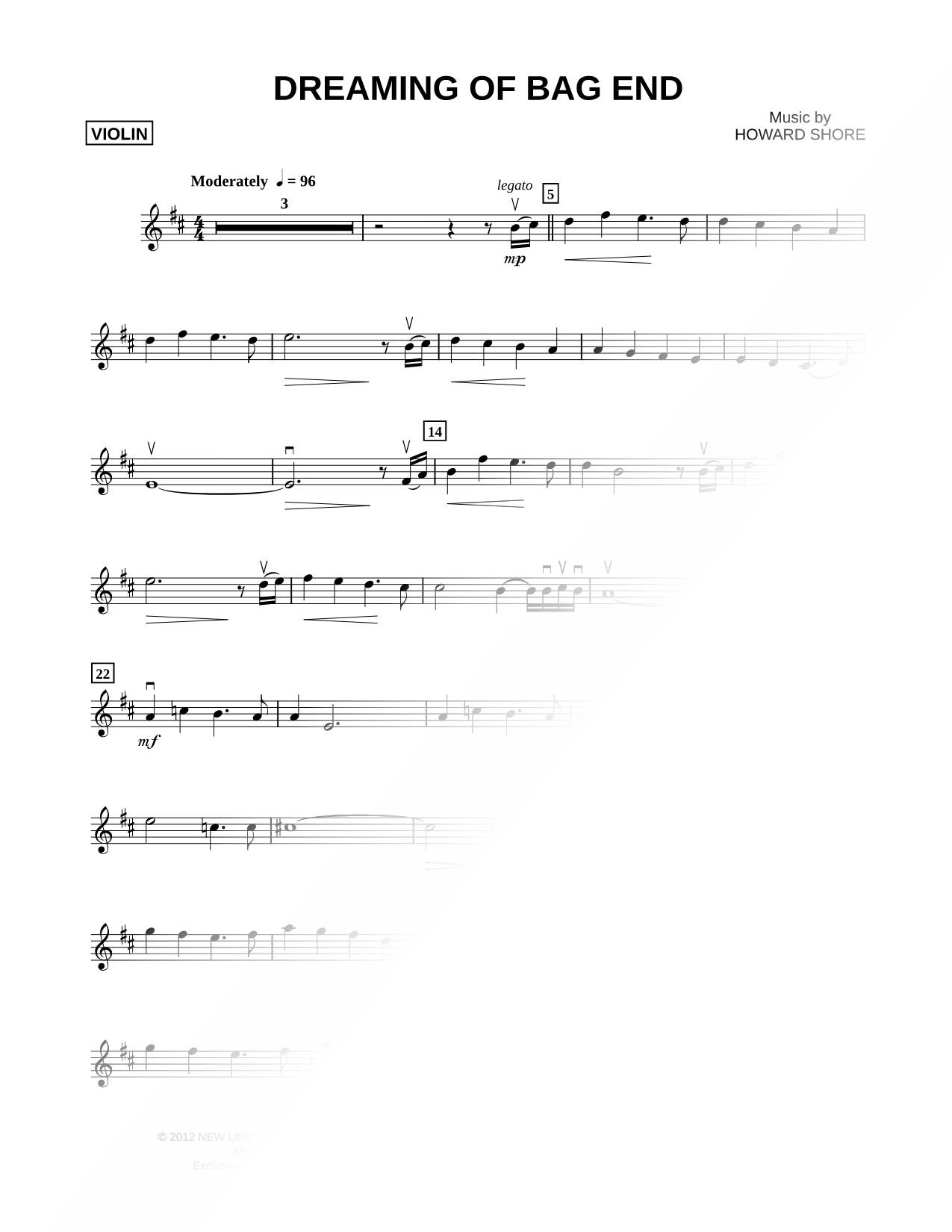 Dreaming of Bag End - Violin
