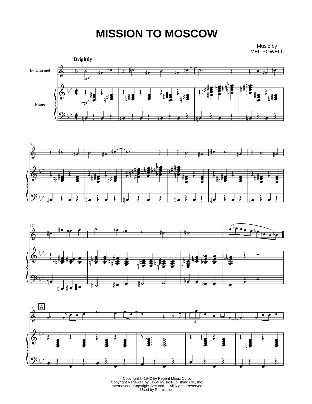 Mission To Moscow - Piano Accompaniment
