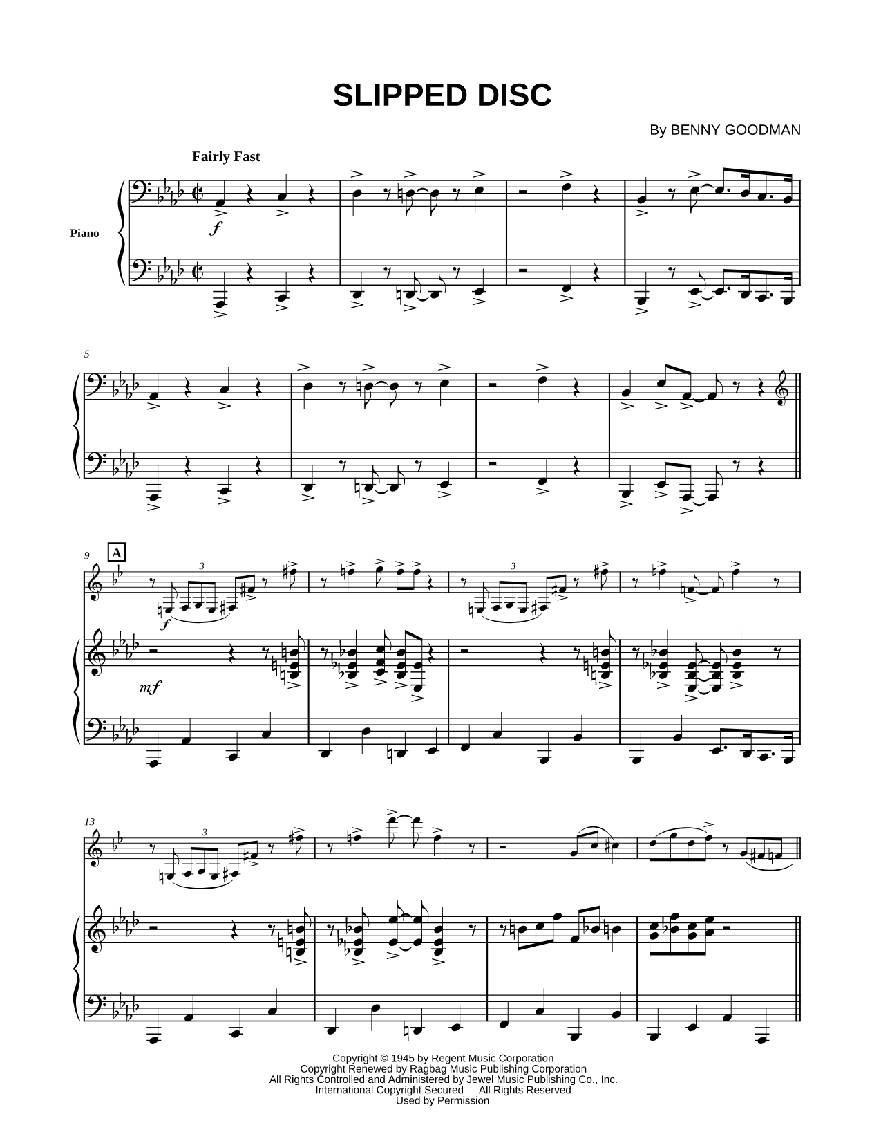Slipped Disc - Piano Accompaniment