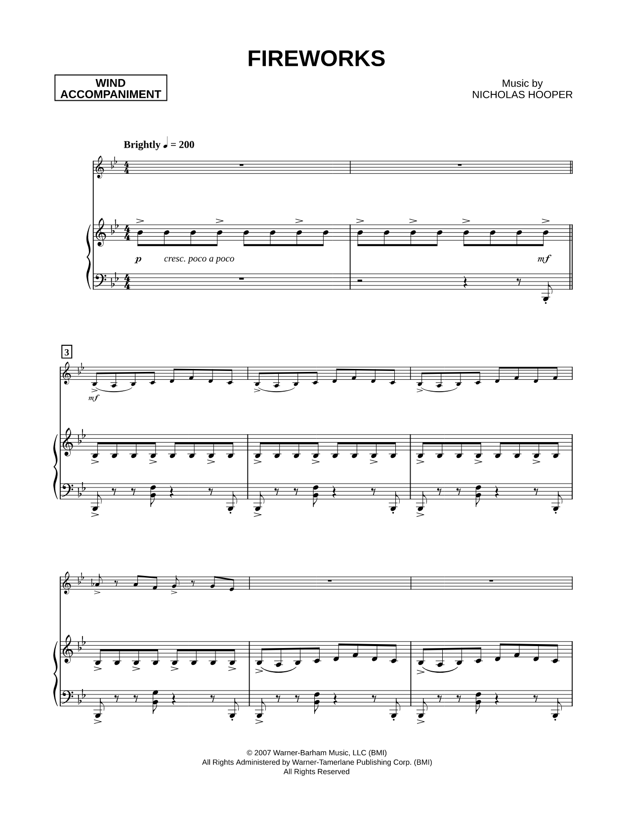 Fireworks - Piano Accompaniment (Winds)