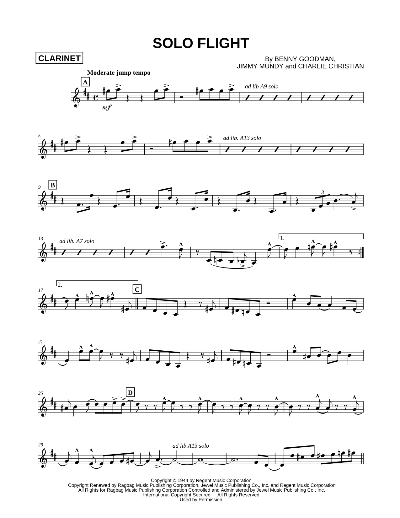Solo Flight - Clarinet