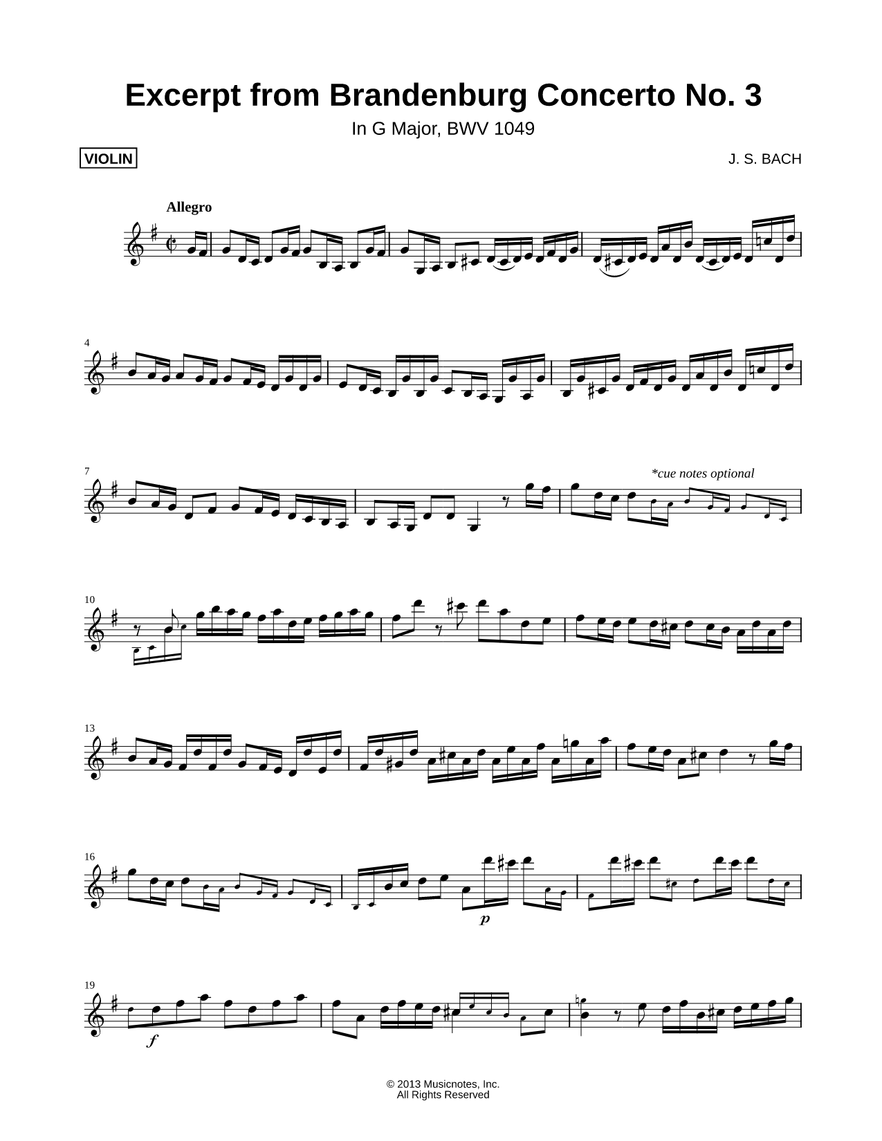 Brandenburg Concerto No. 3 (Excerpt)