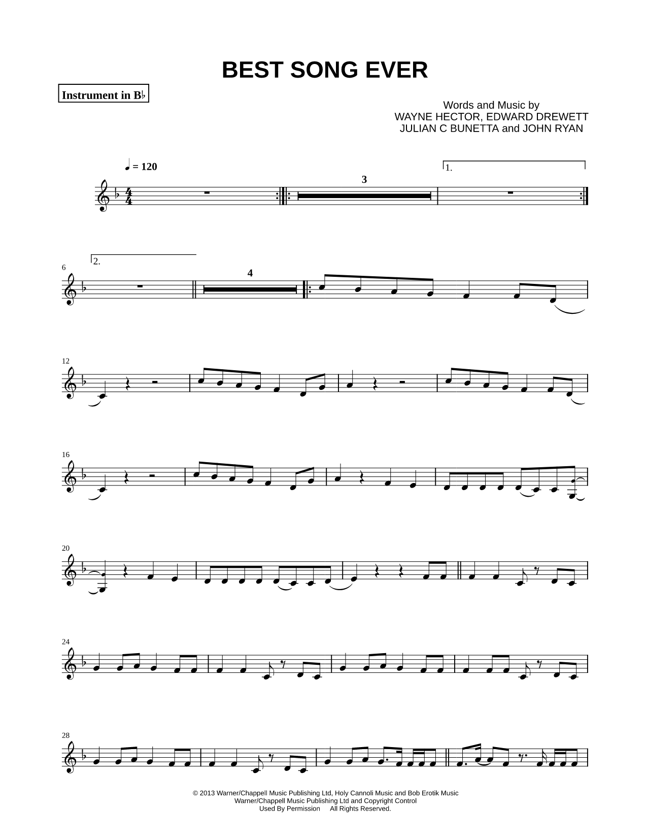 Best Song Ever - Bb Instrument