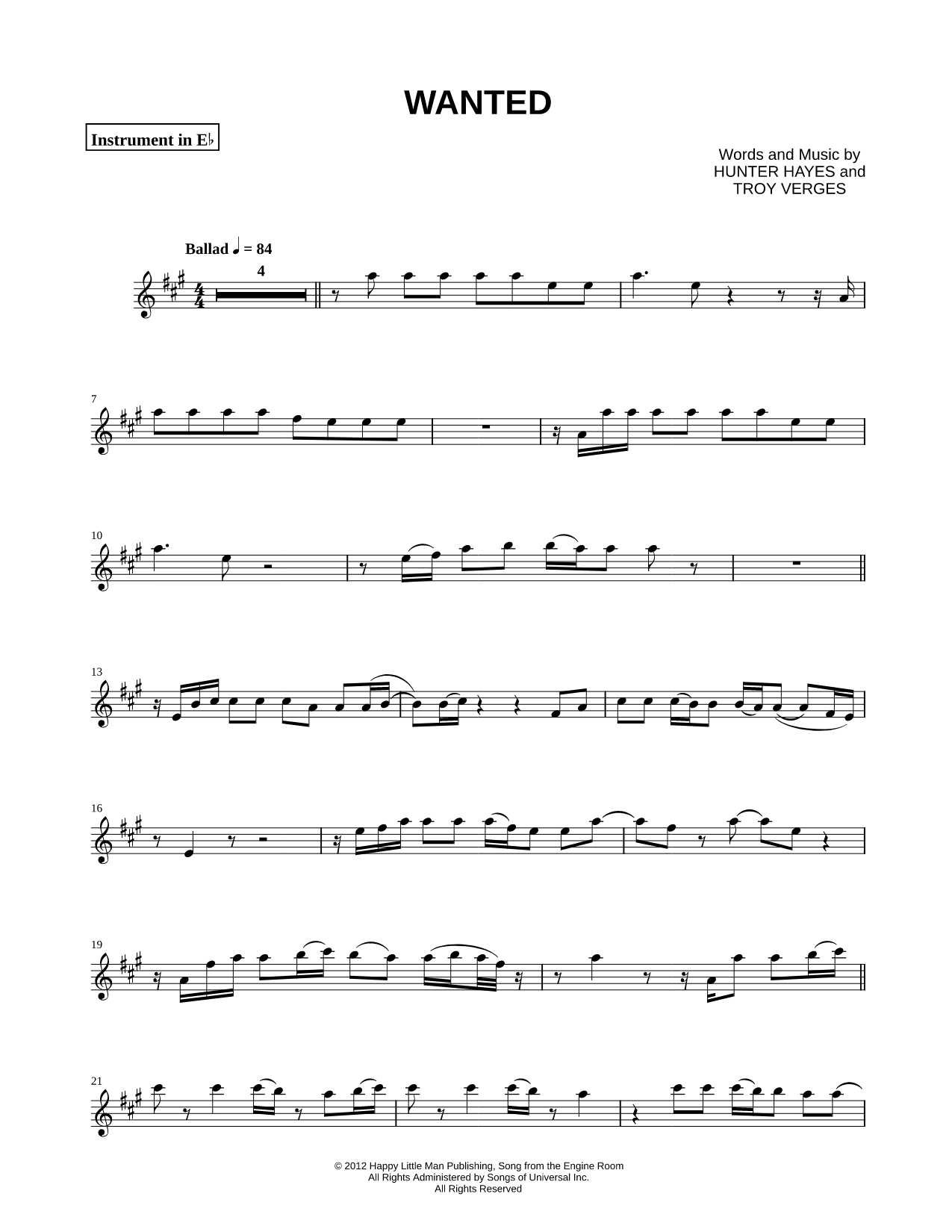 Wanted - Eb Instrument