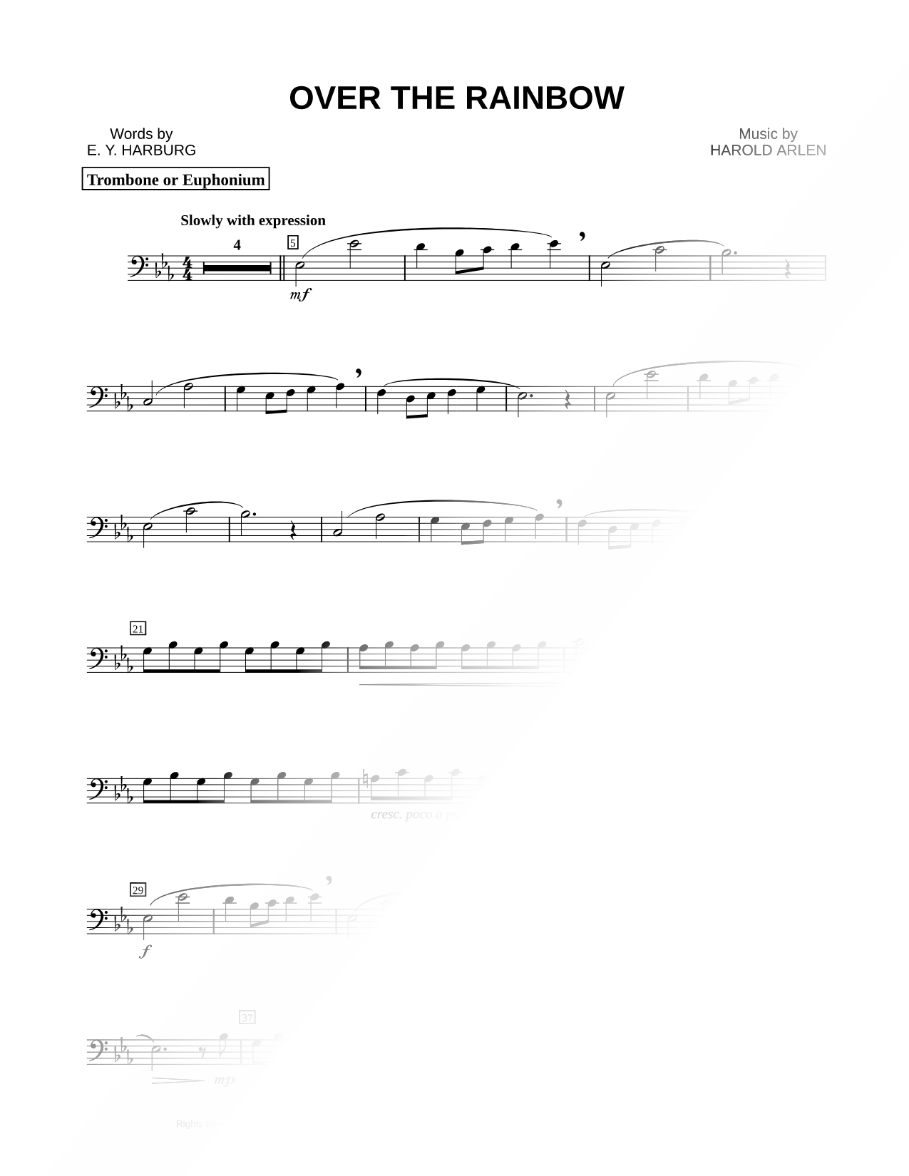 Over the Rainbow - Trombone