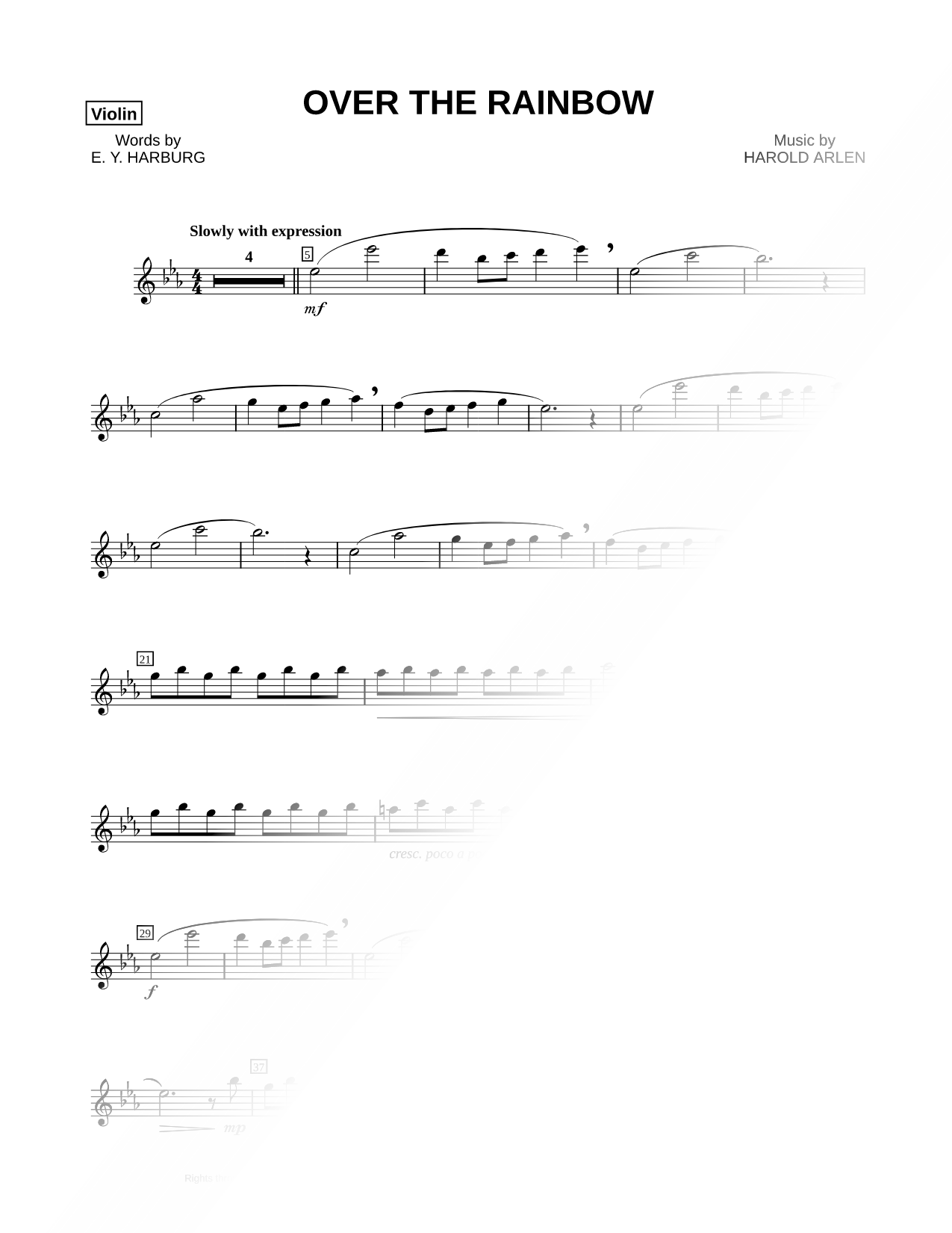 Over the Rainbow - Violin