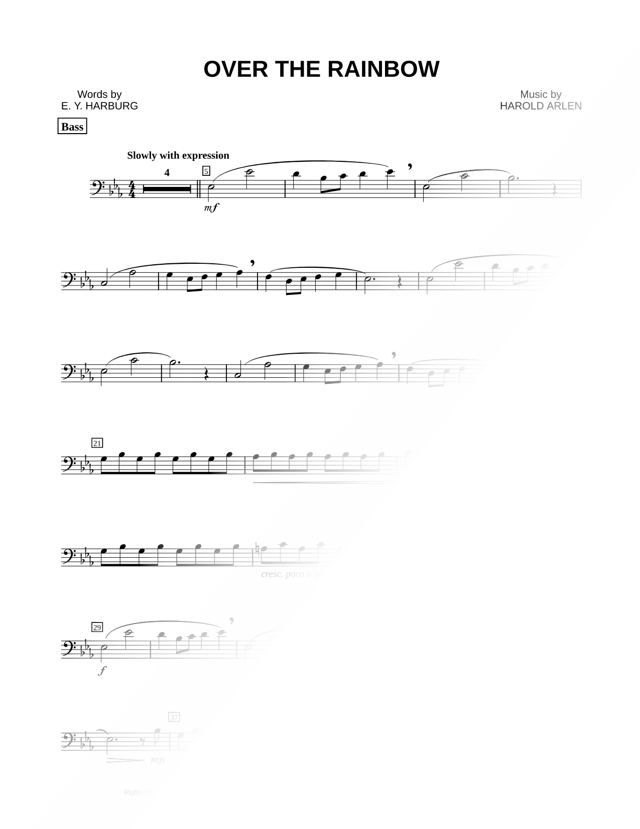 Over the Rainbow - Double Bass