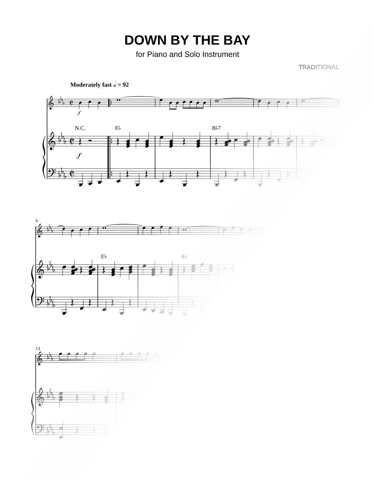 Down by the Bay - Piano Accompaniment