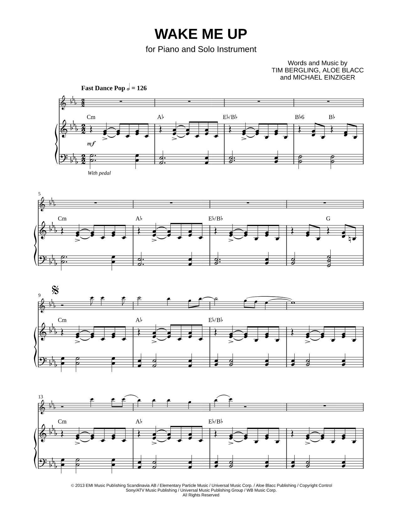 Wake Me Up - Piano Accompaniment