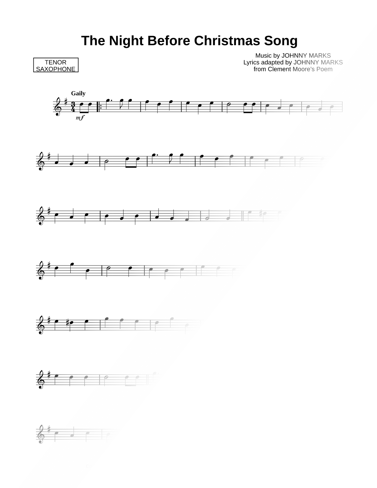 The Night Before Christmas Song