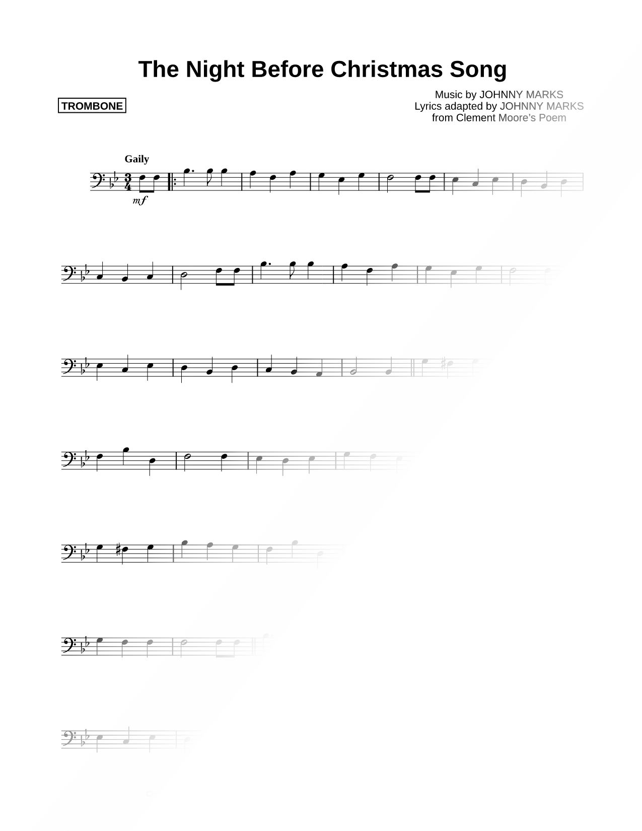 The Night Before Christmas Song