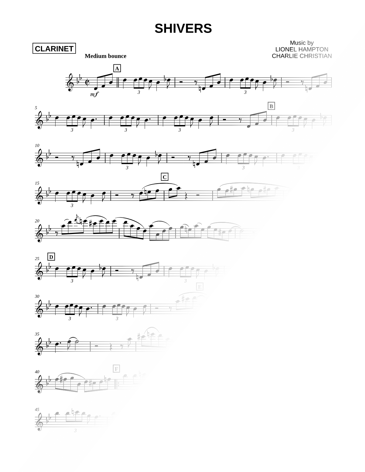 Shivers - Clarinet