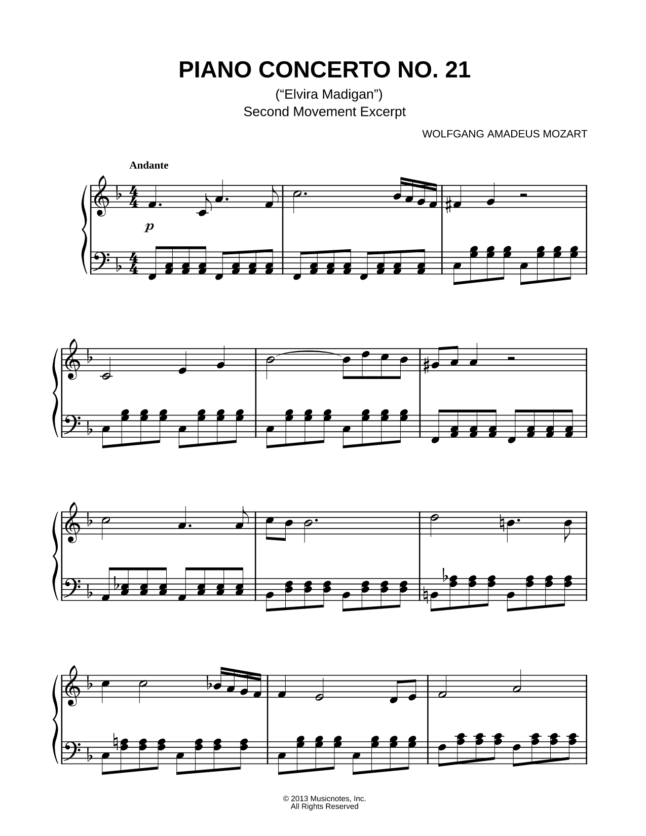 Piano Concerto No.21 ("Elvira Madigan") - Second Movement Excerpt