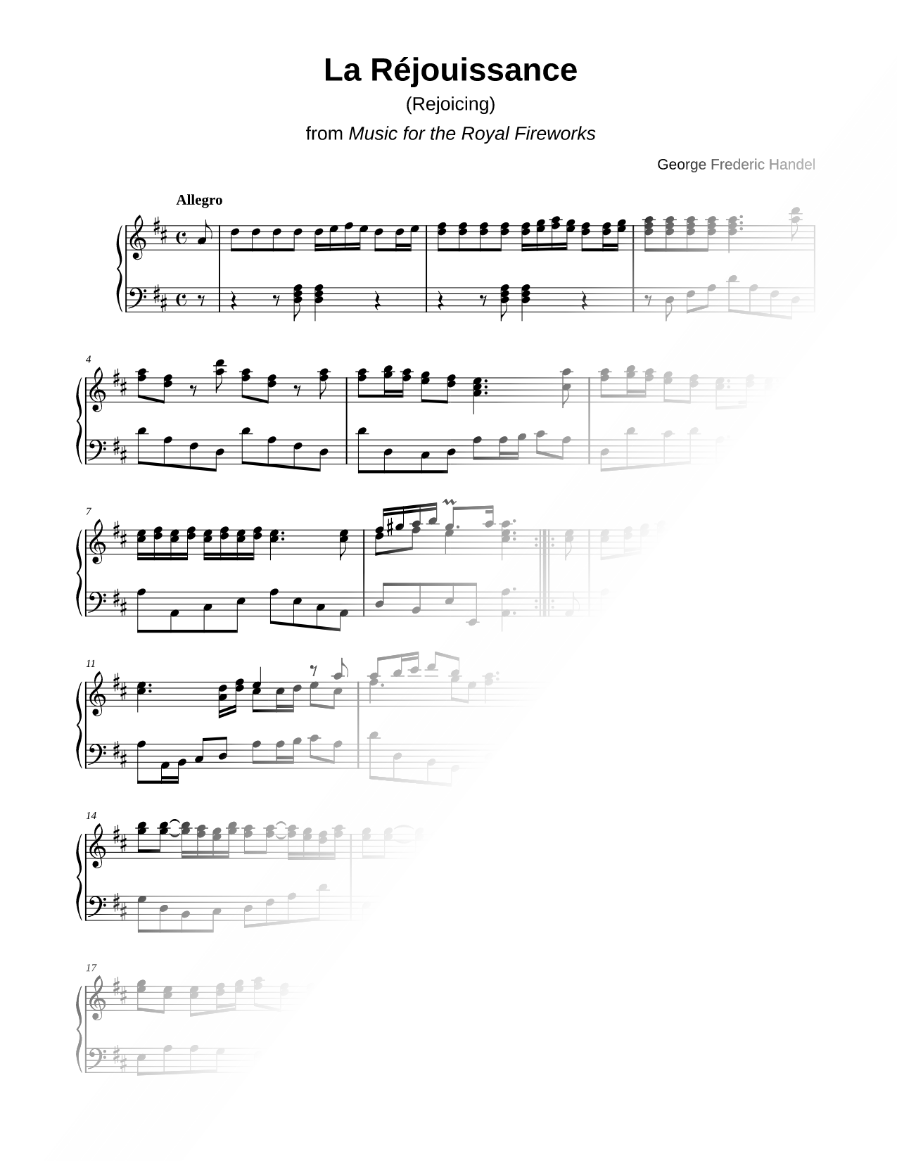 Music for the Royal Fireworks: La Réjouissance (The Rejoicing)
