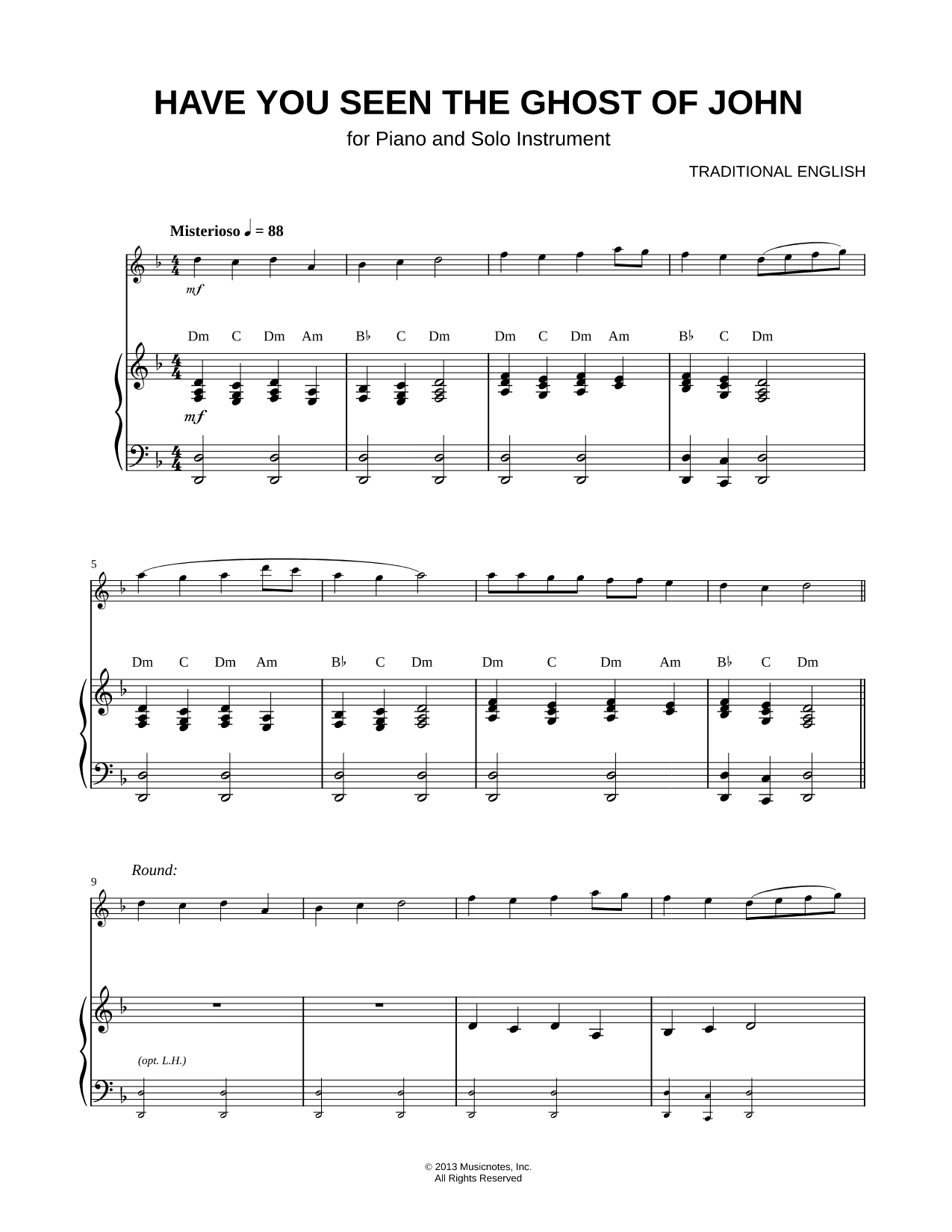 Have You Seen the Ghost of John - Piano Accompaniment