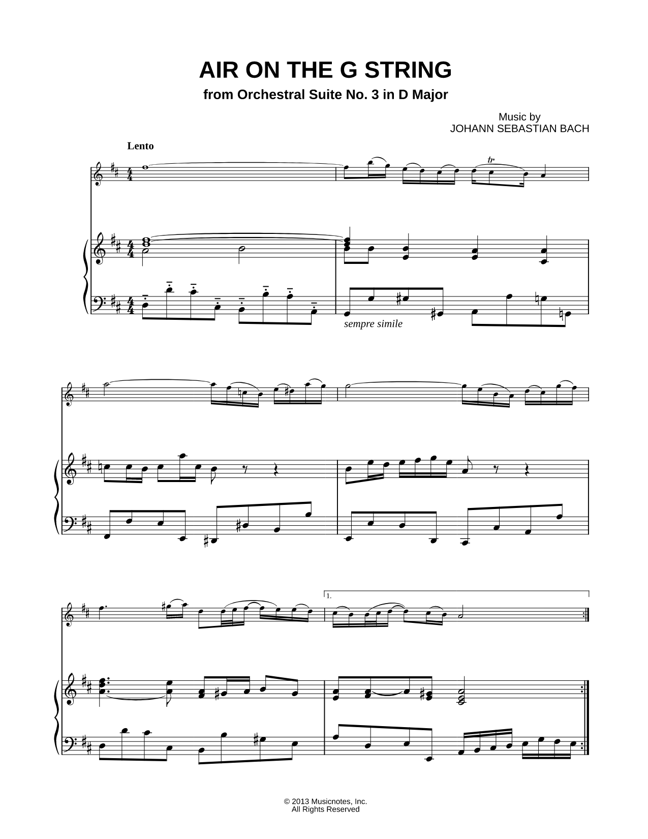 Air on the G String - Piano Accompaniment