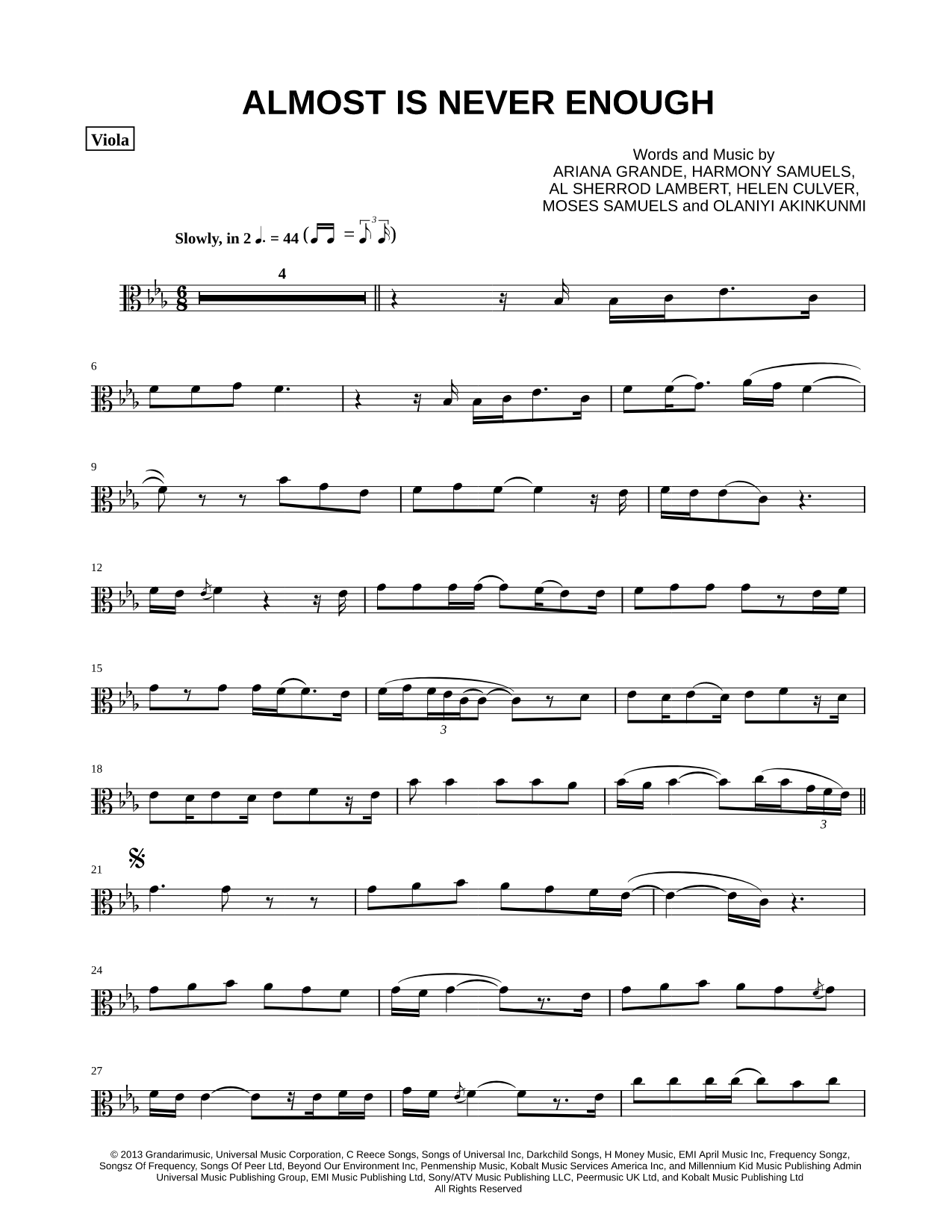 Almost Is Never Enough - Viola