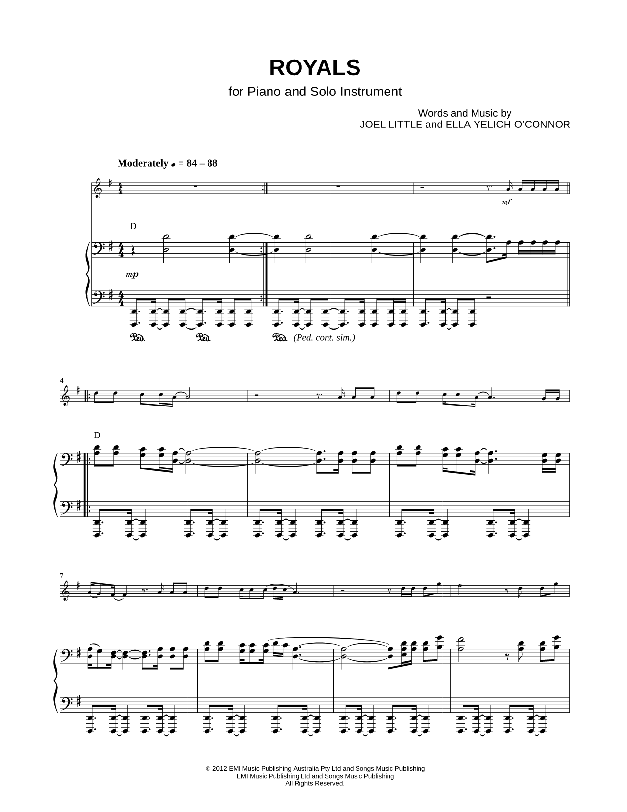 Royals - Piano Accompaniment
