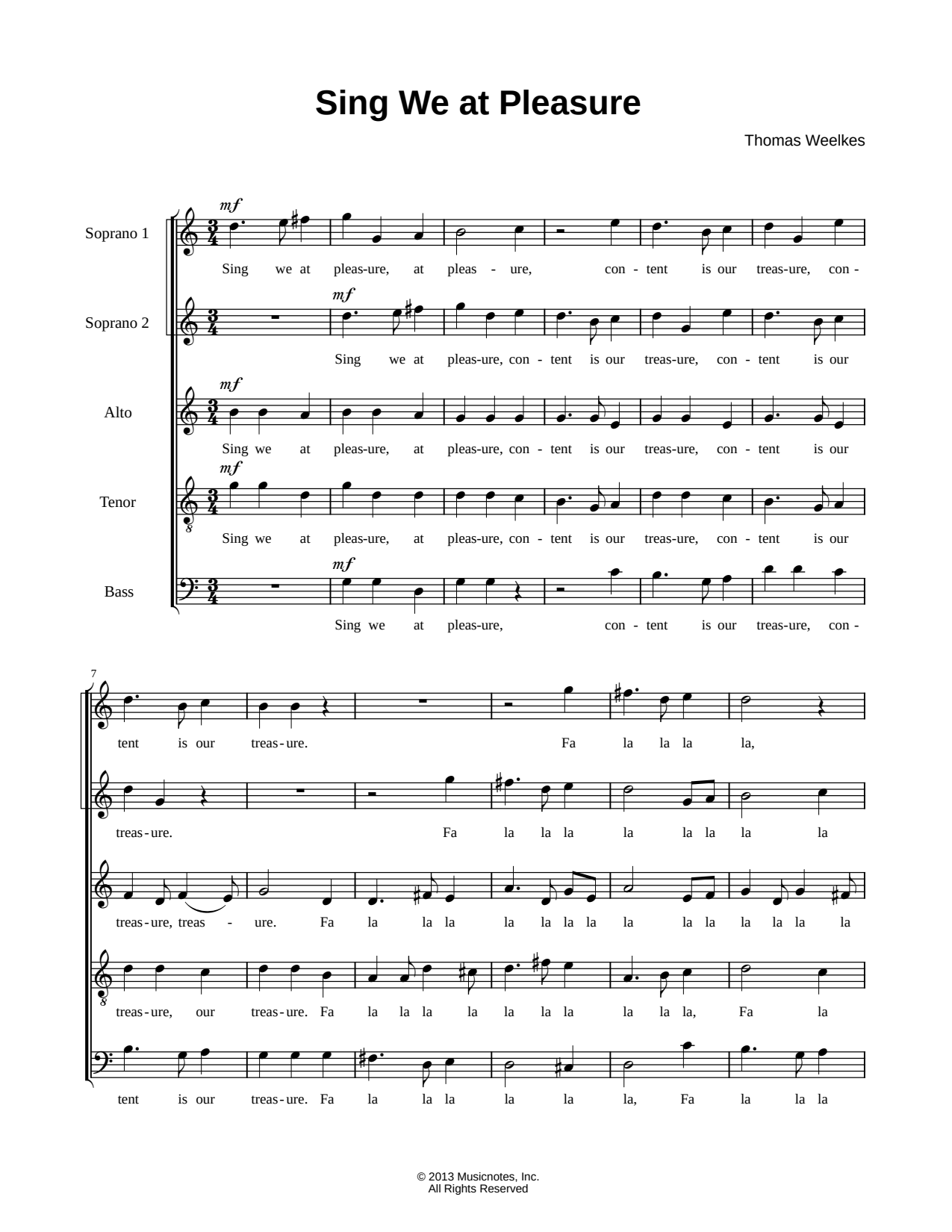 Sing We At Pleasure