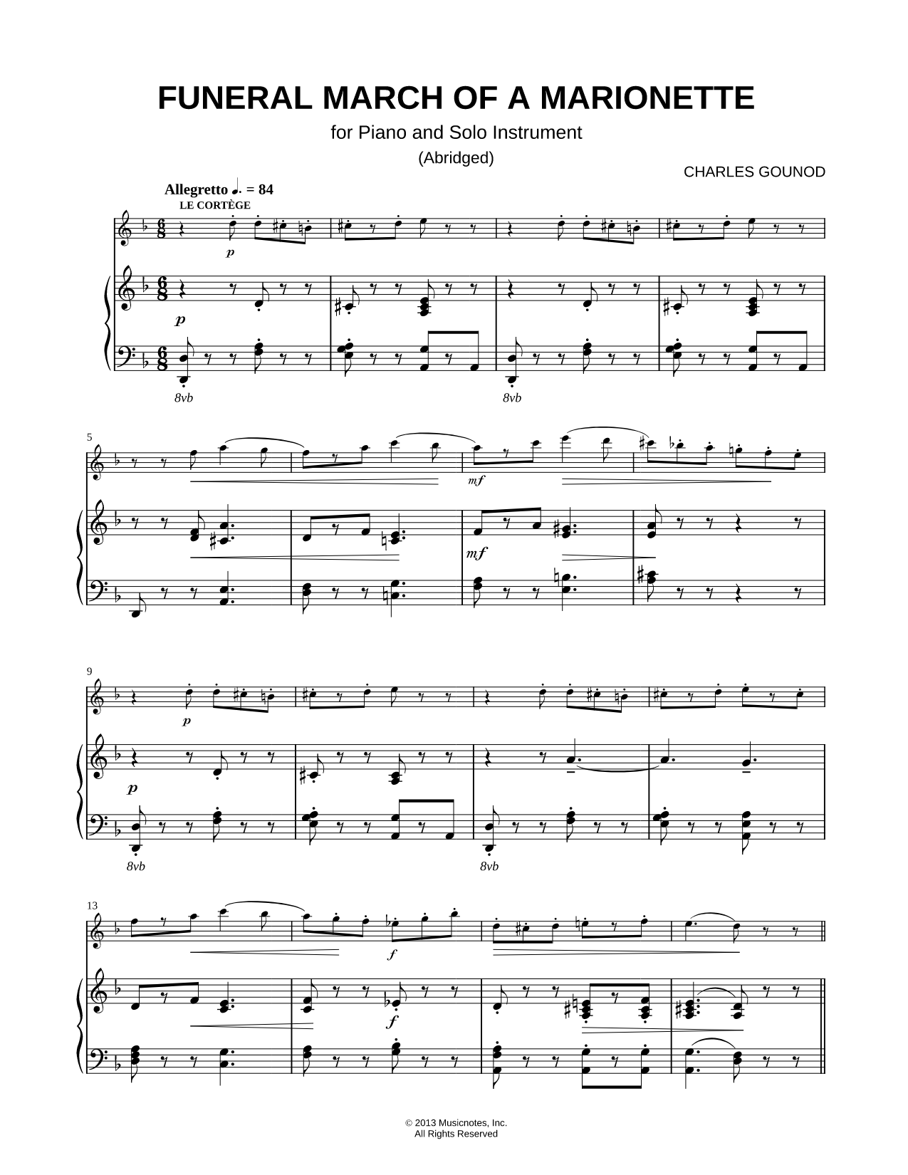 Funeral March of a Marionette - Piano Accompaniment