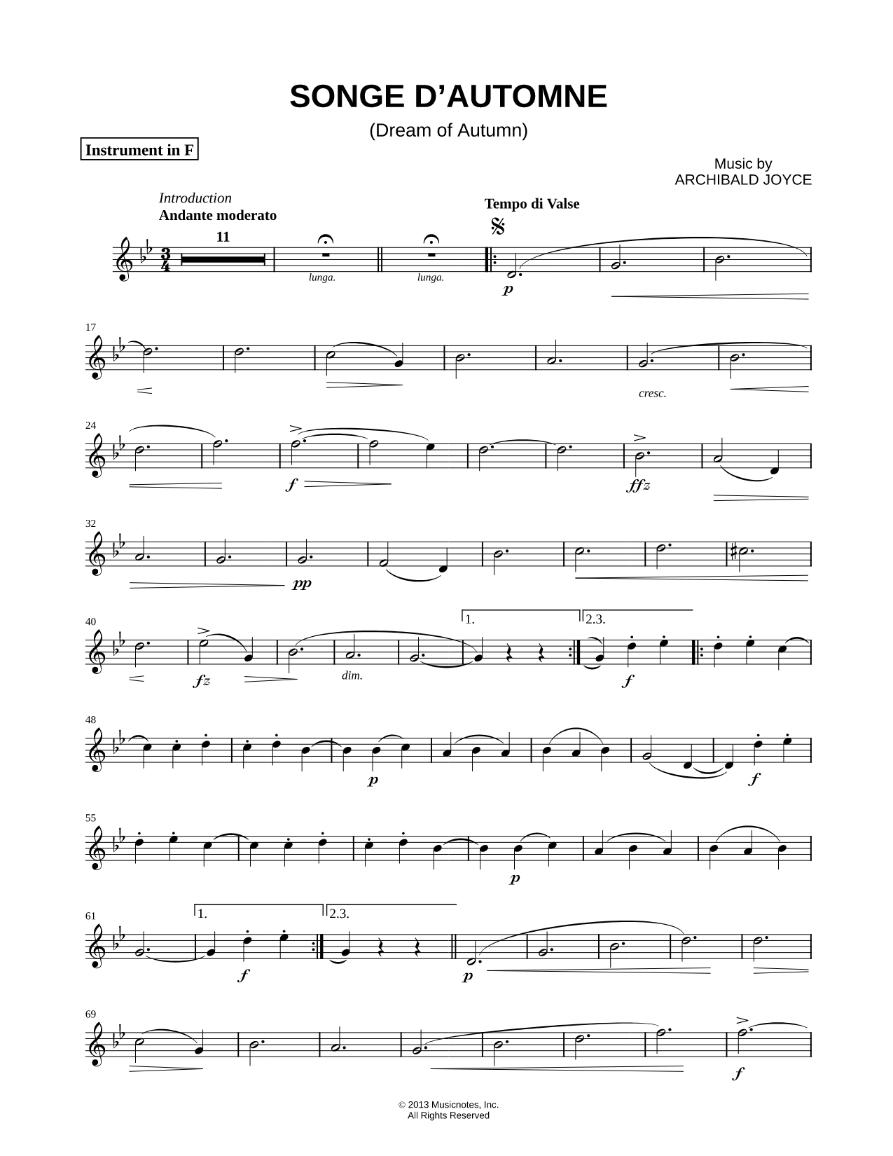 Songe d'Automne - F Instrument
