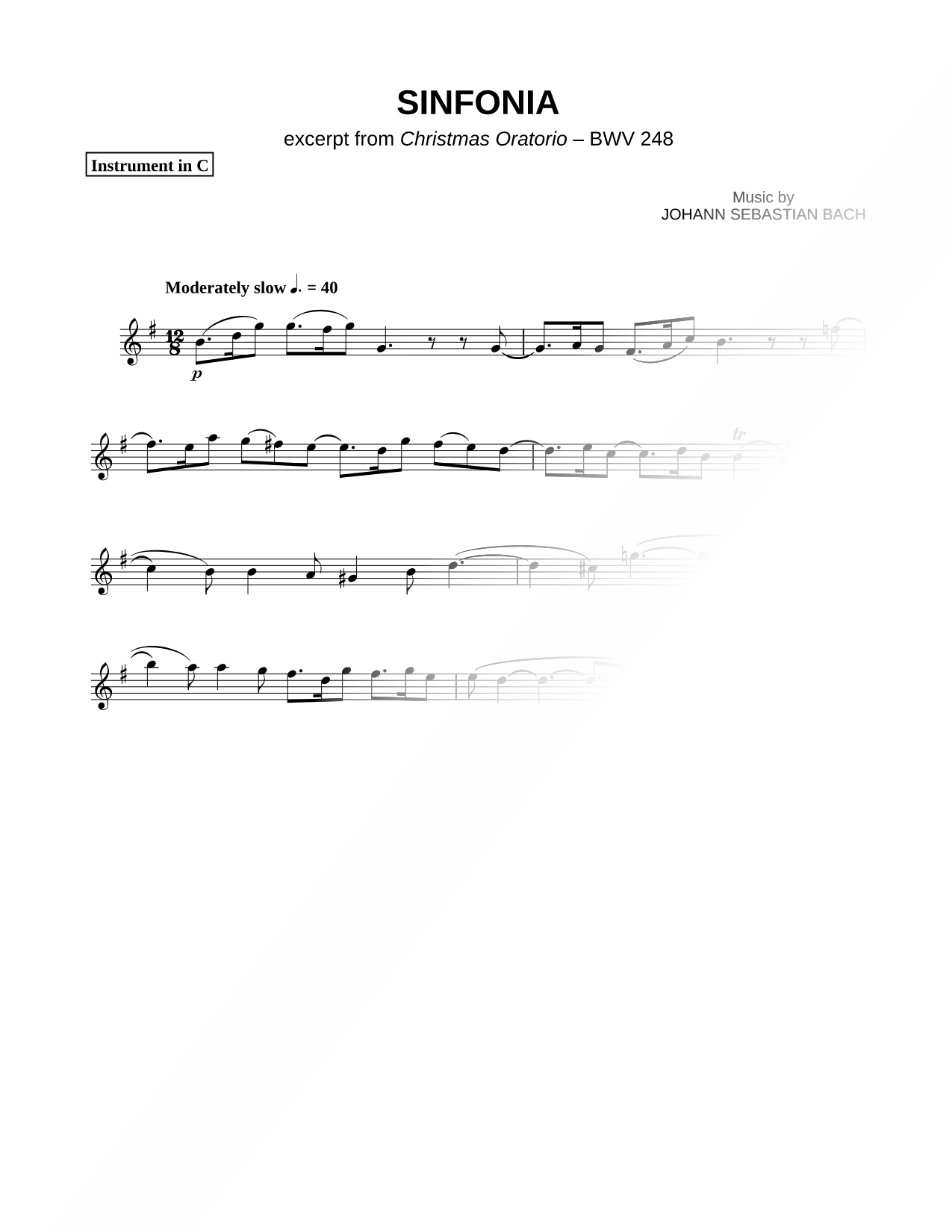 Sinfonia from Christmas Oratorio, BWV 248