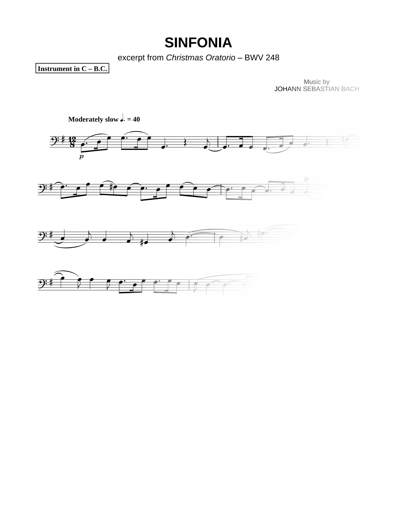 Sinfonia from Christmas Oratorio, BWV 248