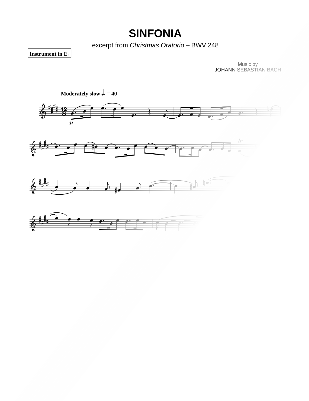 Sinfonia from Christmas Oratorio, BWV 248