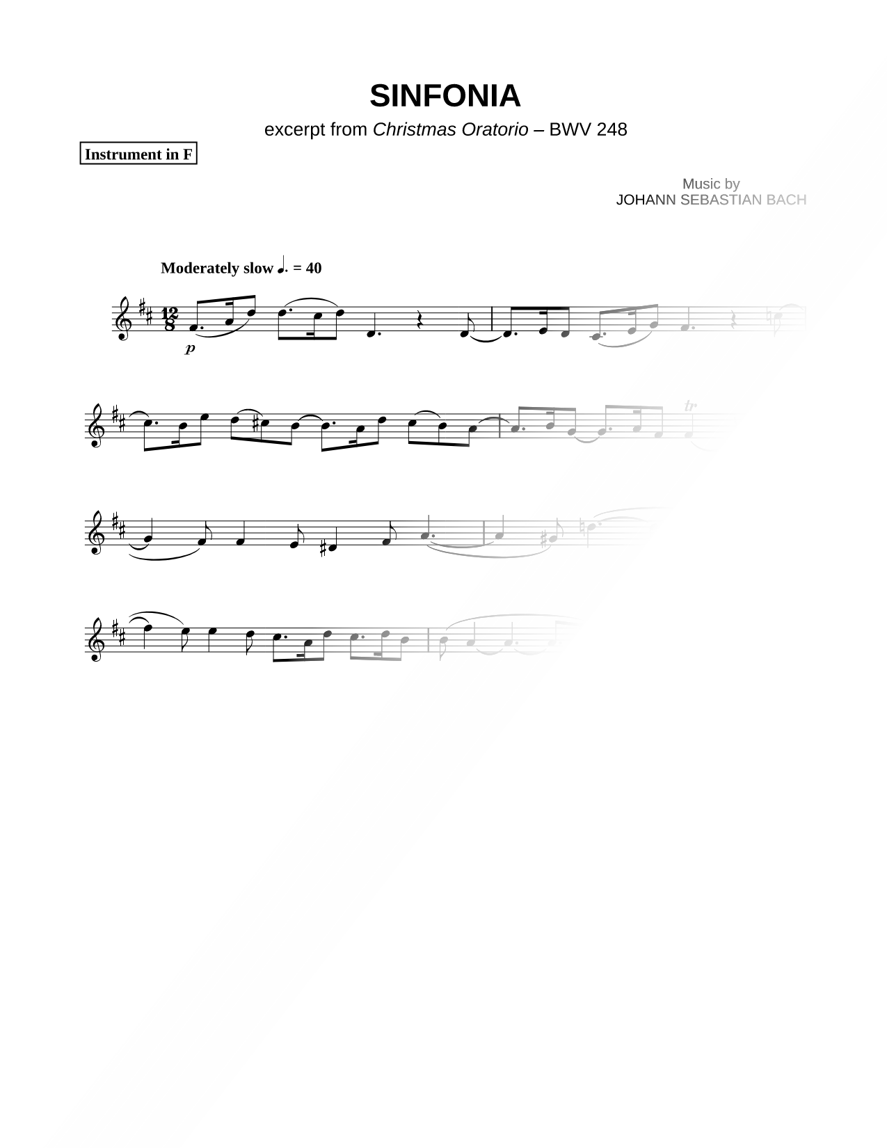 Sinfonia from Christmas Oratorio, BWV 248