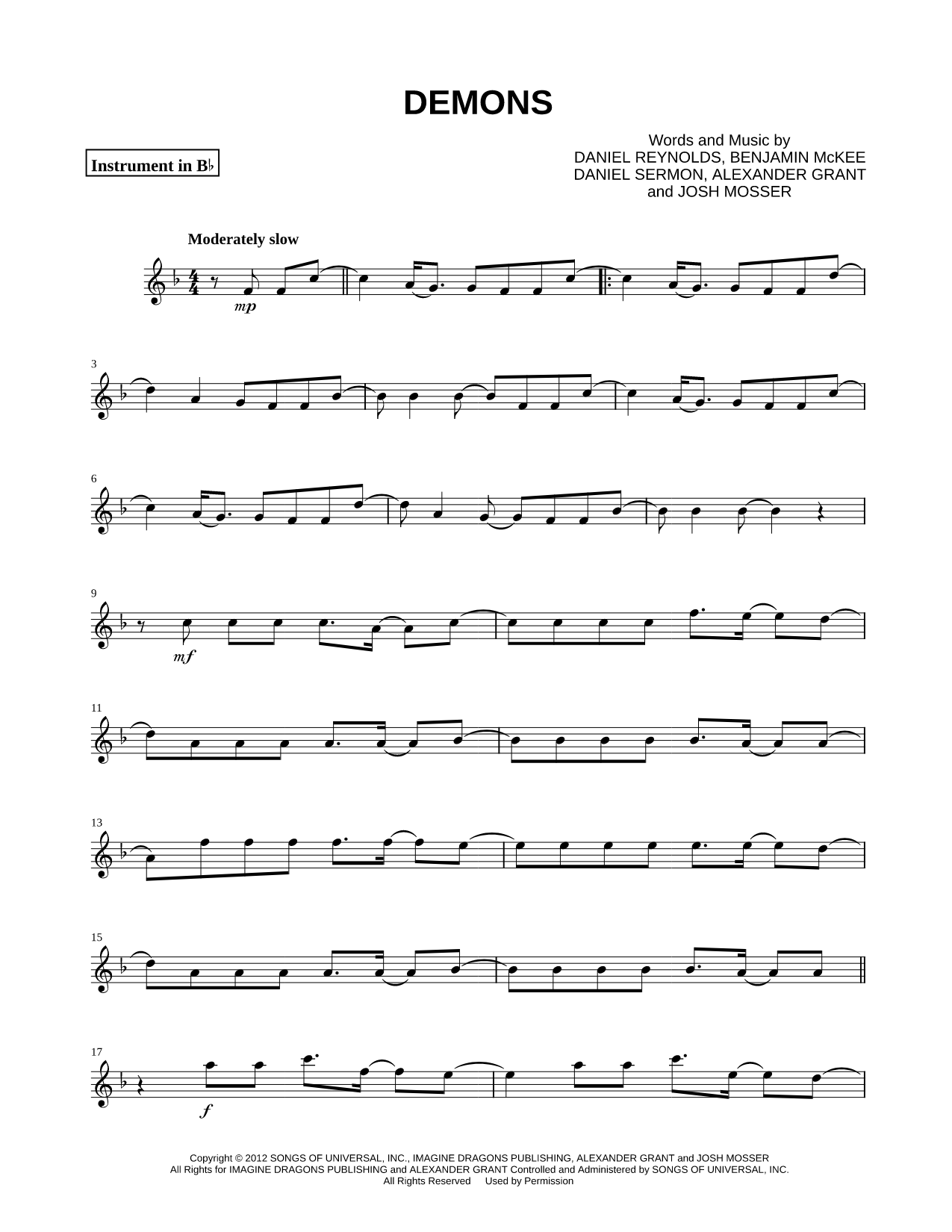 Demons - Bb Instrument