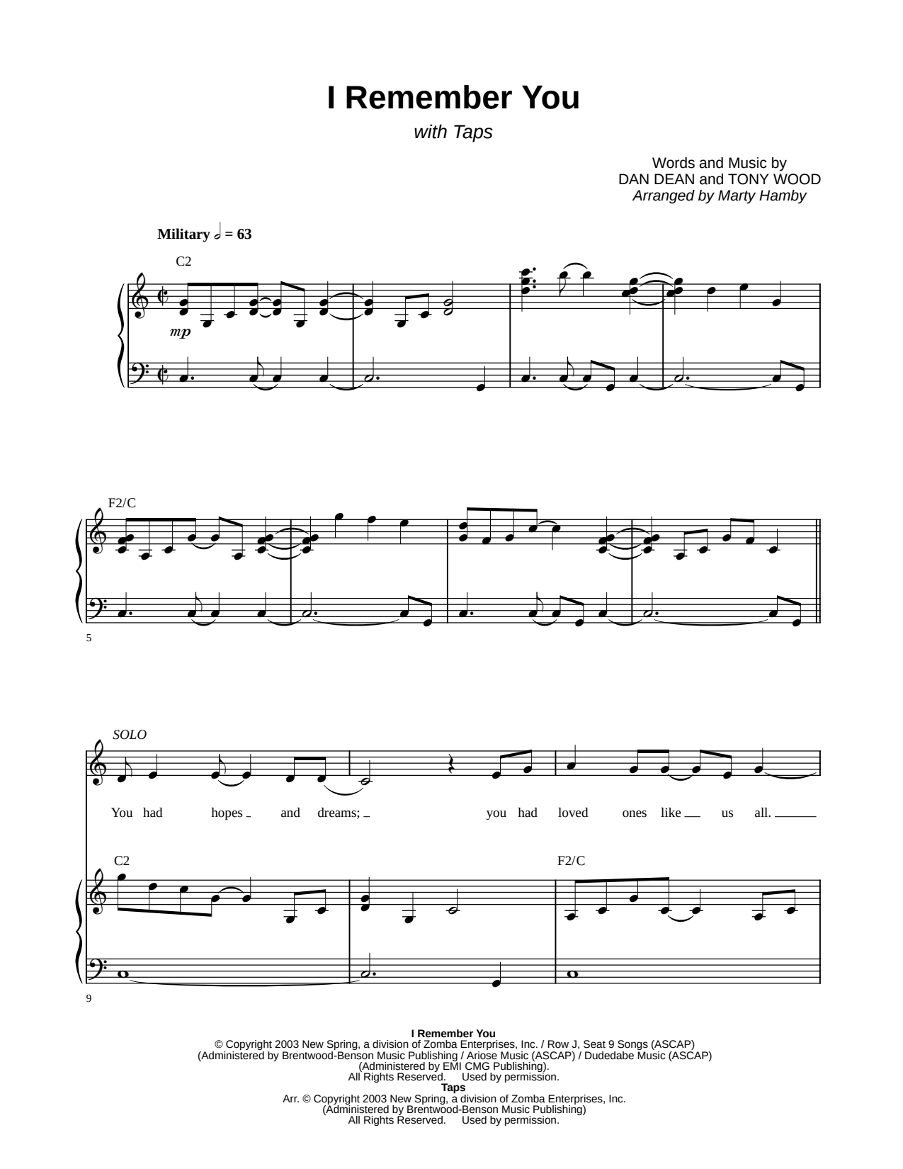I Remember You (with Taps)