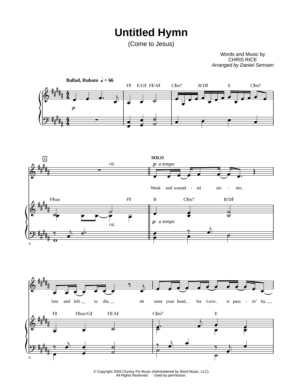 Untitled Hymn (Come to Jesus)