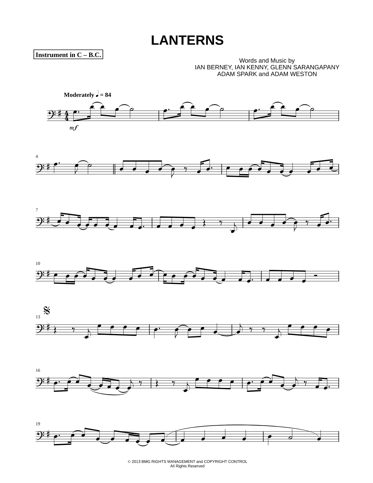 Lanterns - Bass Clef Instrument
