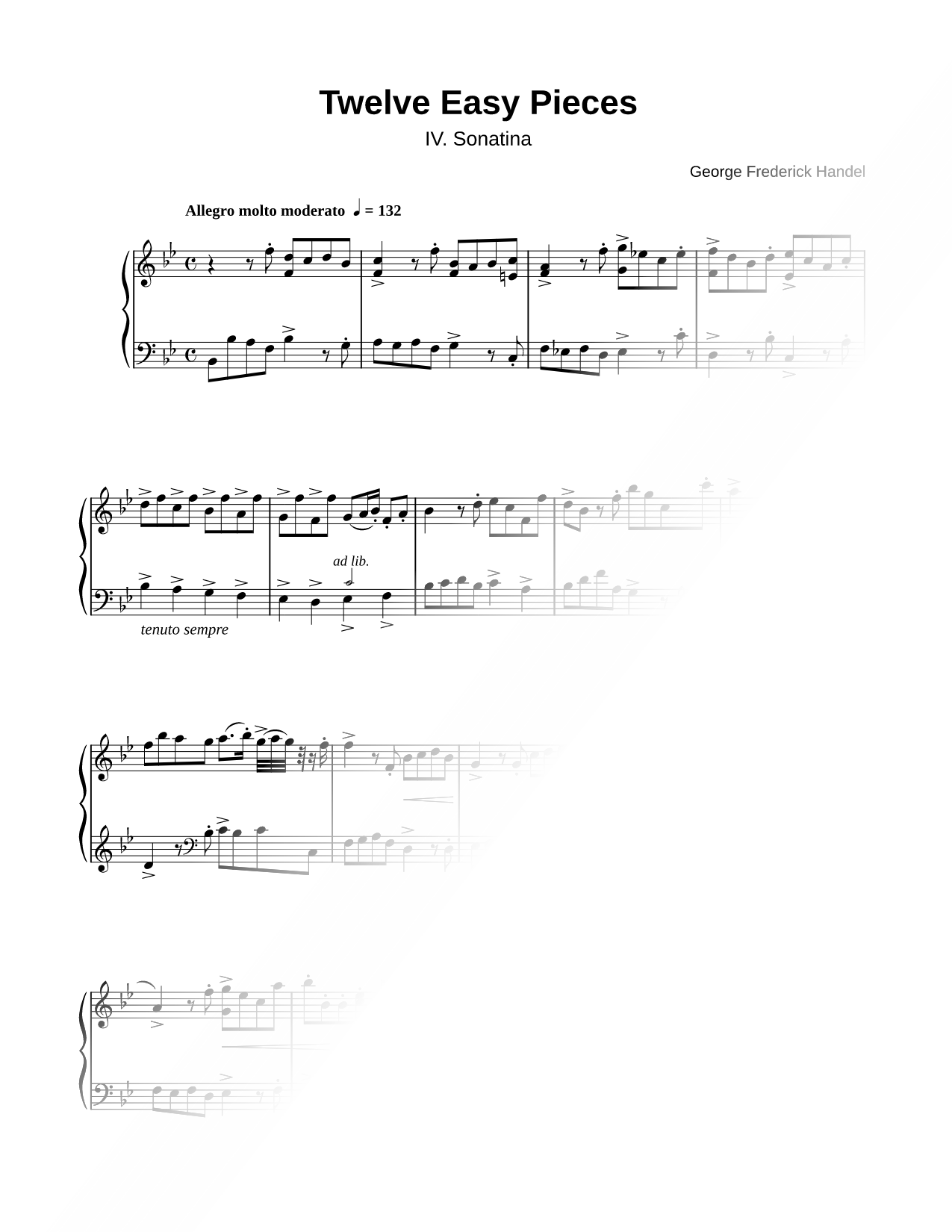 Twelve Easy Pieces: IV. Sonatina