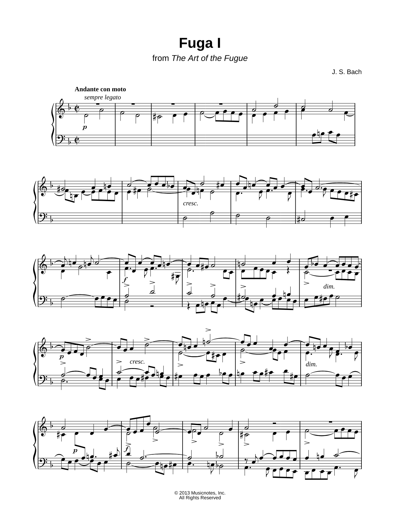 The Art of the Fugue: Fuga I