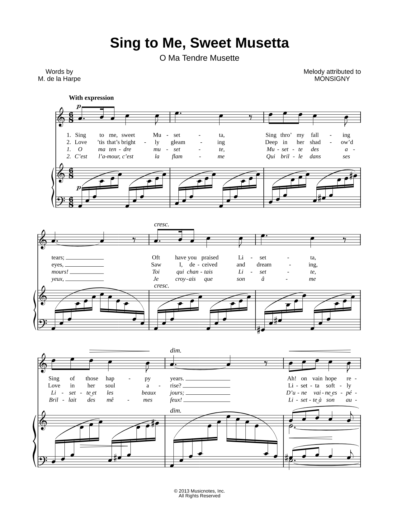 Sing to Me, Sweet Musetta