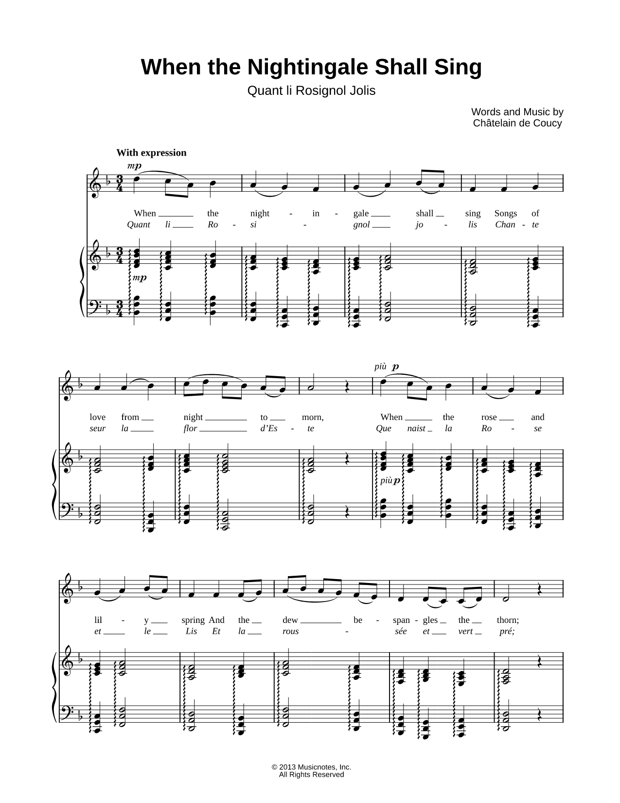 When the Nightingale Shall Sing
