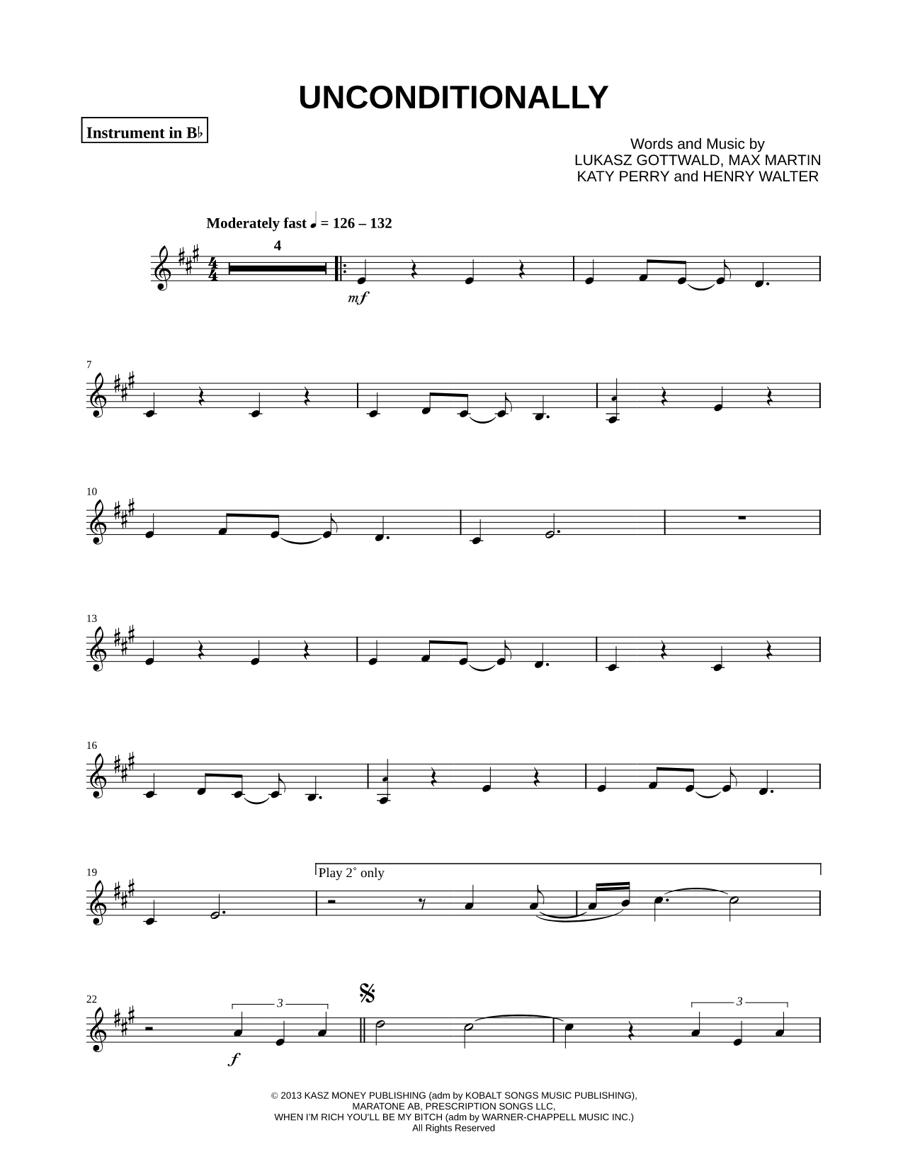 Unconditionally - Bb Instrument