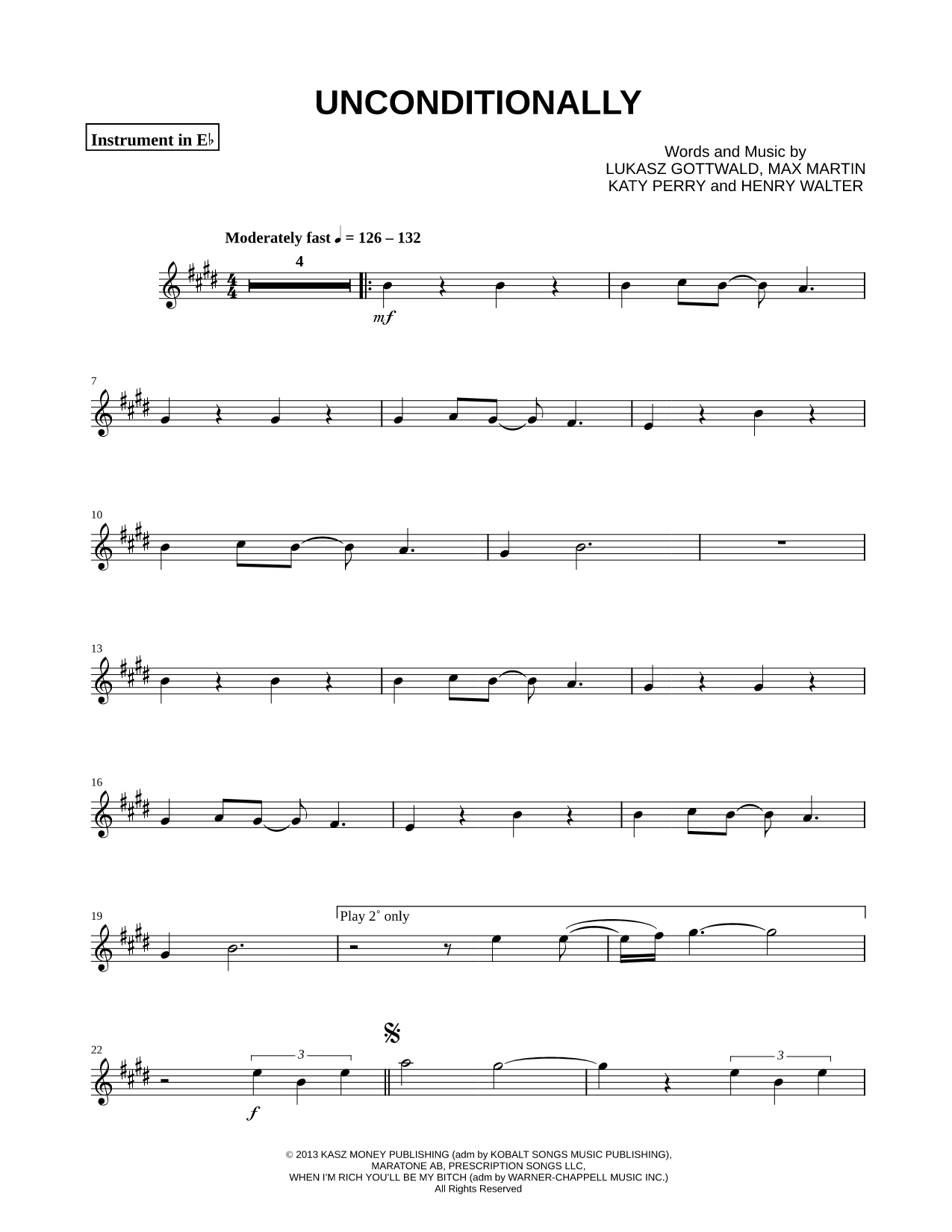 Unconditionally - Eb Instrument