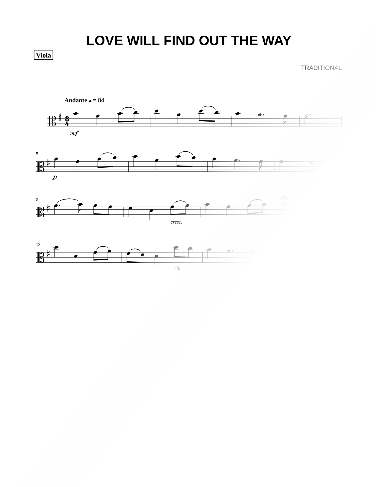 Love Will Find Out the Way - Viola