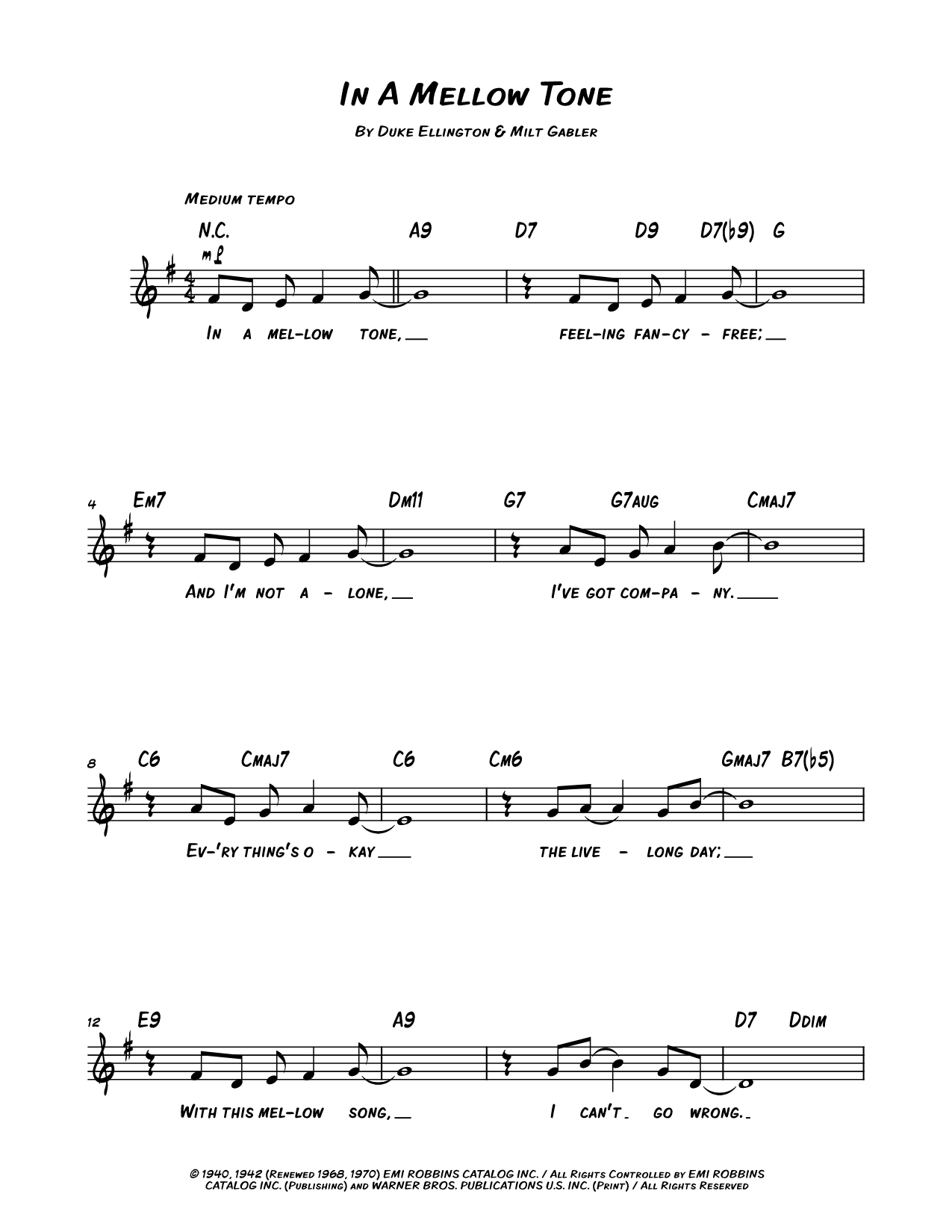 In a Mellow Tone